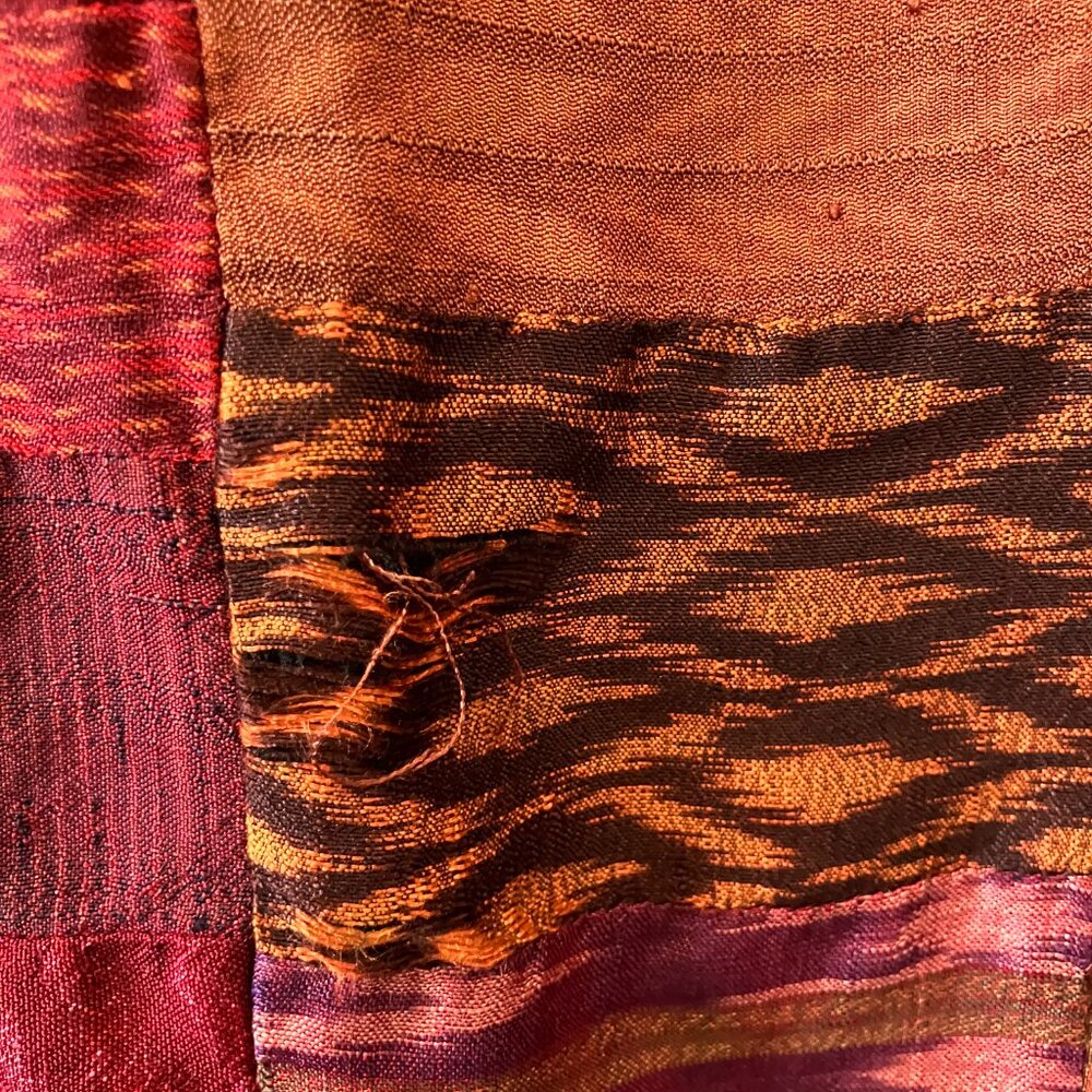 Unique Silk Upcycled Boho Patchwork Jacket - Mult… - image 8